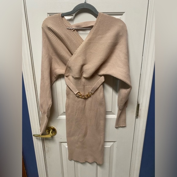 Winter Sweater Dress for Women 2024 Trendy High Waist Batwing Sleeve L - Picture 4 of 9